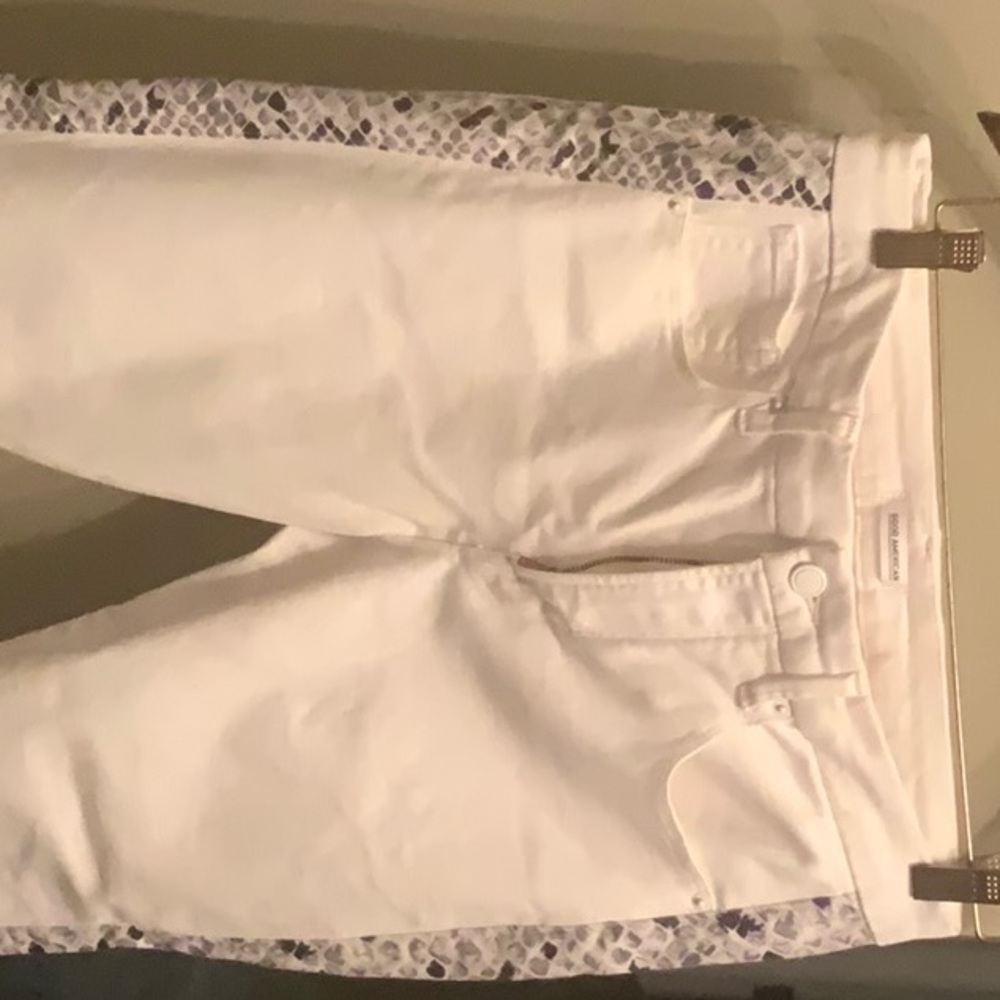 Cool White Jeans with animal print running down the sides
